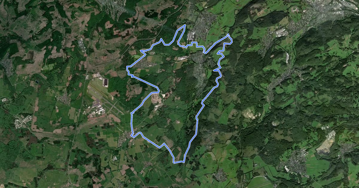 Маршрут Rothaarsteig-Spur Romantischer Hickengrund на спутниковом снимке