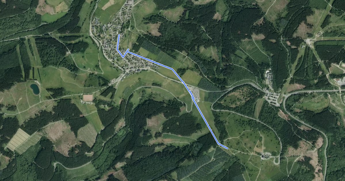 Маршрут Rothaarsteig - Zugang Altastenberg на спутниковом снимке