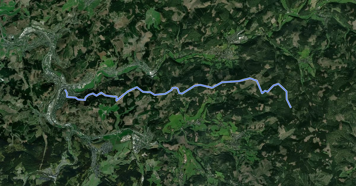 Маршрут Rothaarsteig Zugang Altenhundem на спутниковом снимке