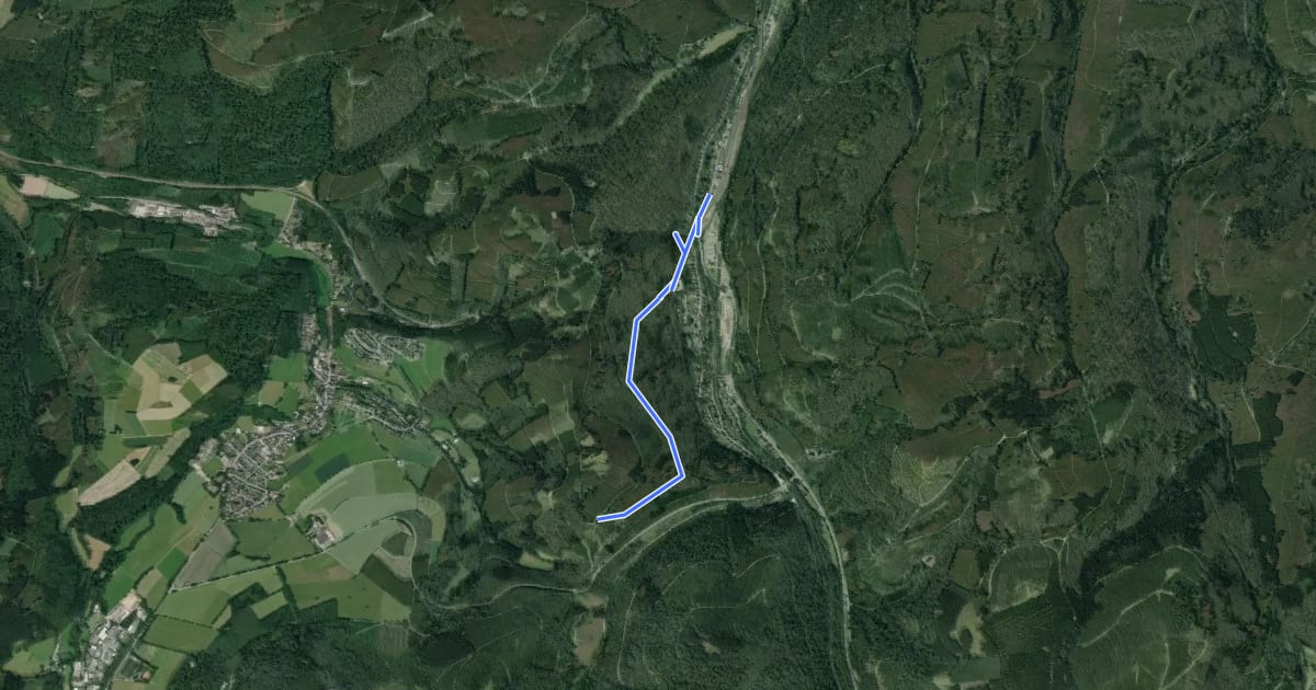 Маршрут Rothaarsteig-Zuweg Brilon-Wald на спутниковом снимке