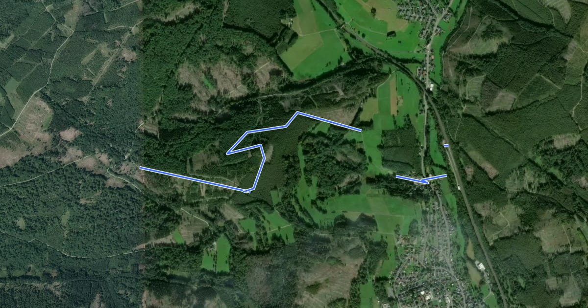 Маршрут Rothaarsteig-Zuweg Dillbrecht на спутниковом снимке