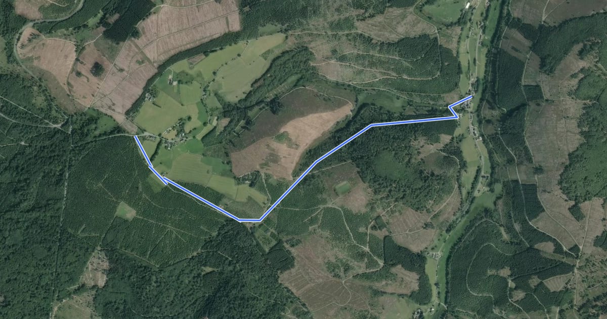 Маршрут Rothaarsteig-Zuweg Glashütte на спутниковом снимке