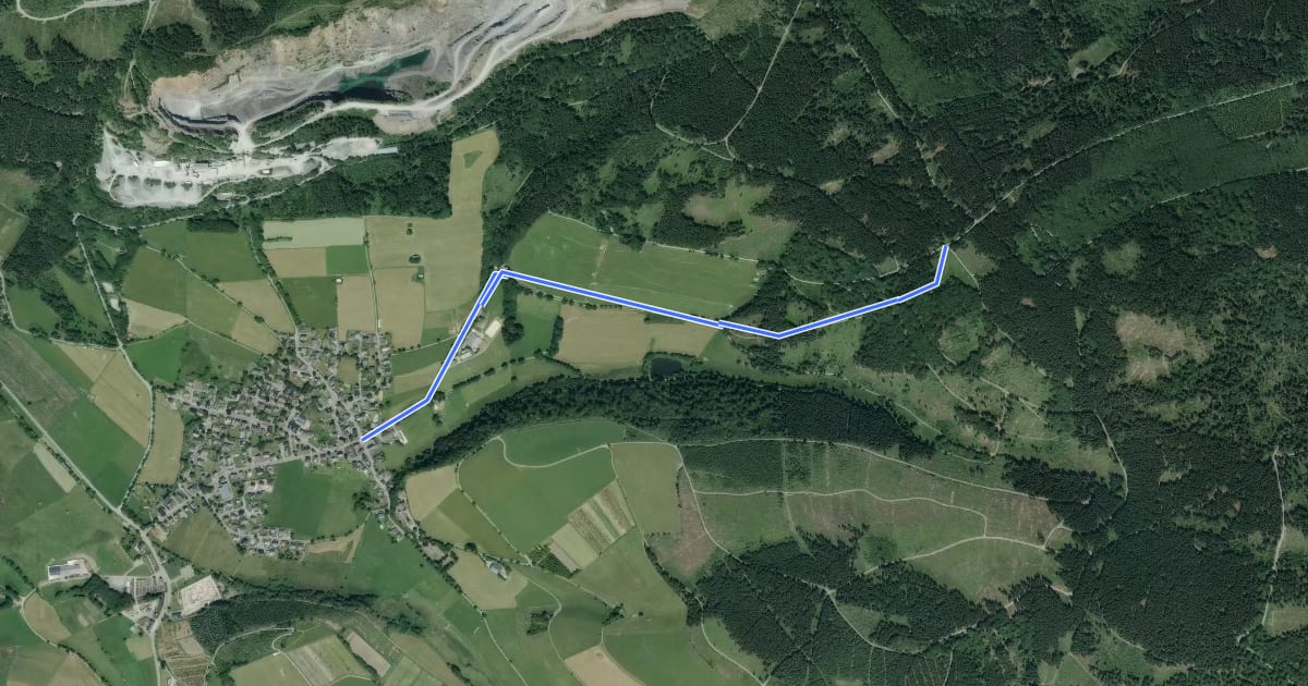 Маршрут Rothaarsteig-Zuweg Hildfeld на спутниковом снимке