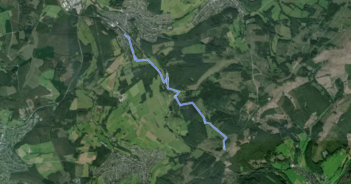 Маршрут Rothaarsteig-Zuweg Rudersdorf на спутниковом снимке