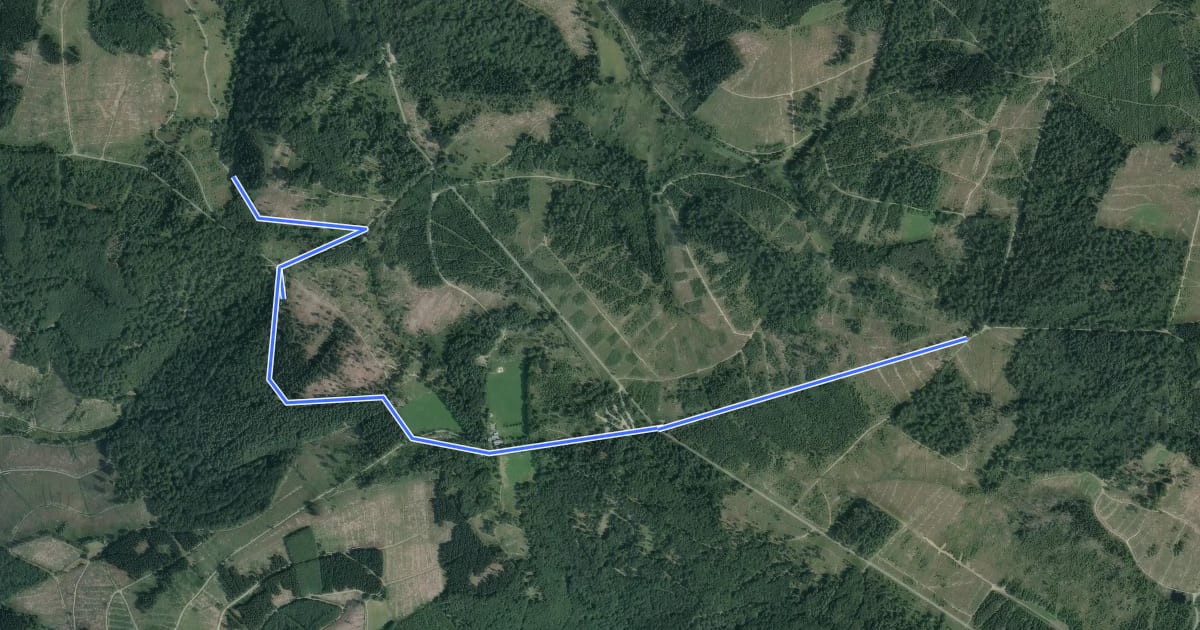 Маршрут Rothaarsteig-Zuweg Sohlbach на спутниковом снимке