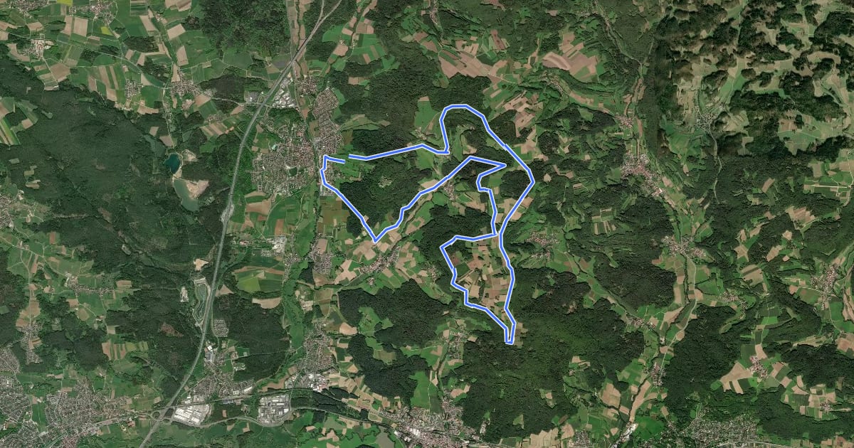 Маршрут Rothenberg Bike Marathon 2010 на спутниковом снимке