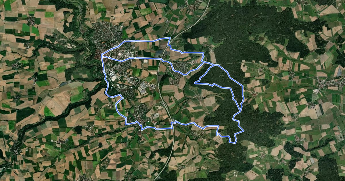 Маршрут Rothenburger W13 - Kirnberger Weg на спутниковом снимке