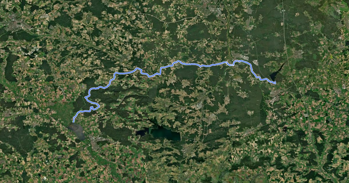 Маршрут Rothsee-Altmühlsee на спутниковом снимке