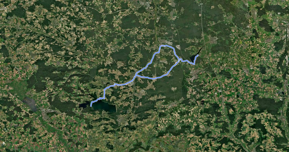 Маршрут Rothsee-Brombachsee на спутниковом снимке