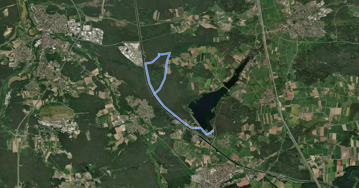 Маршрут Rothsee Rundweg No.6 на спутниковом снимке