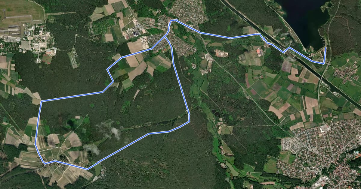 Маршрут Rothsee Rundweg No.9 на спутниковом снимке