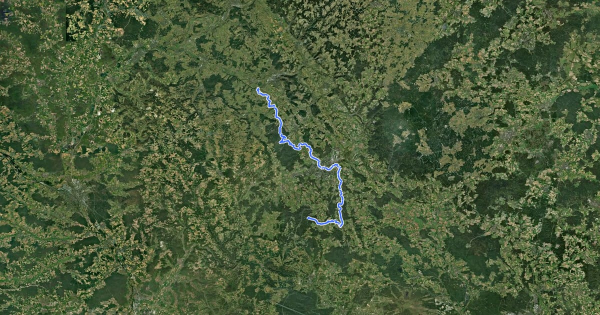 Маршрут Rotmain-Wanderweg на спутниковом снимке