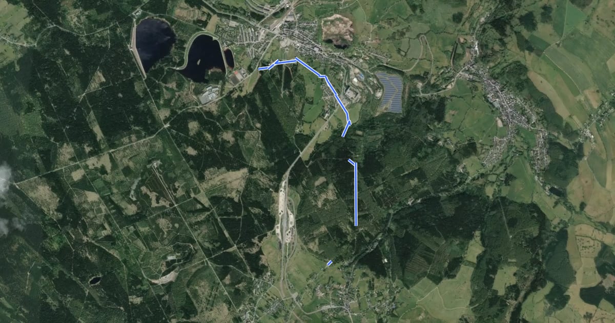 Маршрут Rotmarkierter Wanderweg на спутниковом снимке