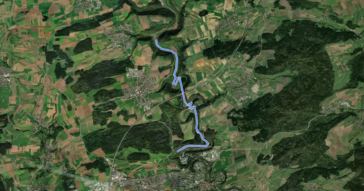 Маршрут Rottweil - Talhausen на спутниковом снимке