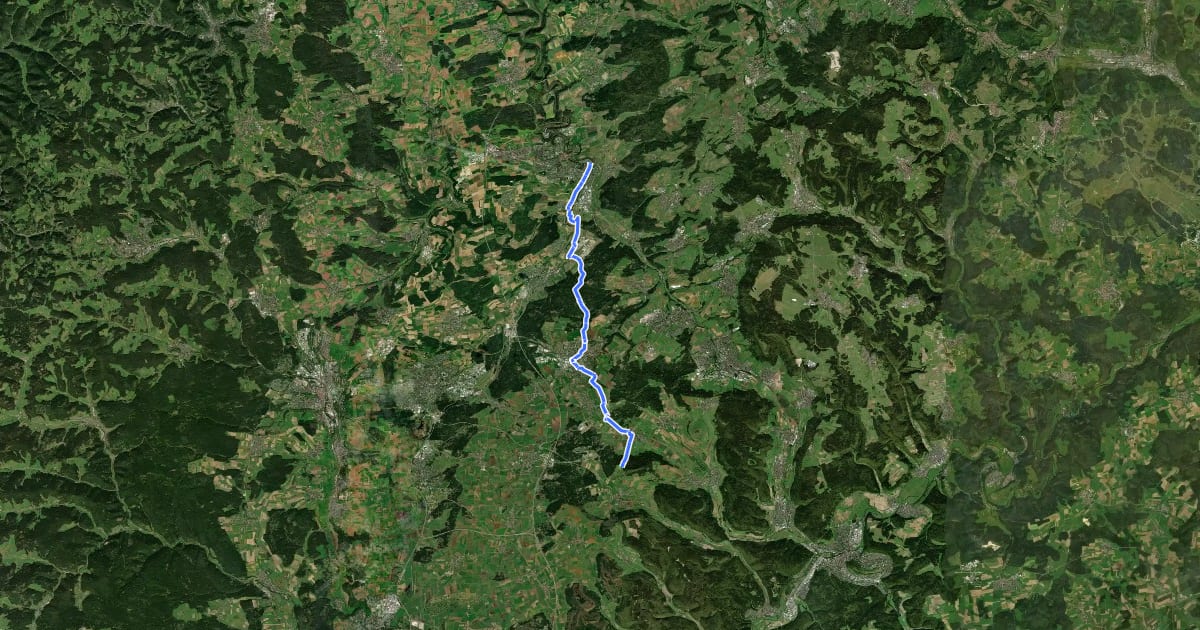 Маршрут Rottweil - Trossingen - Lupfen на спутниковом снимке