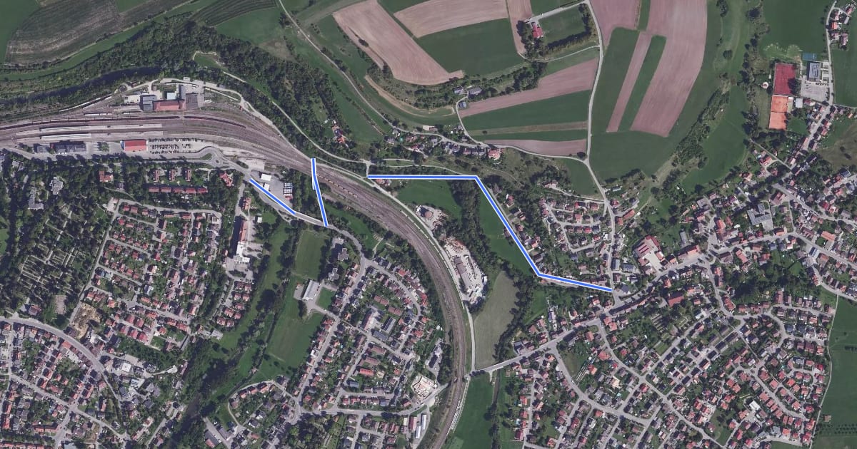 Маршрут Rottweil - Wellendingen - Lemberg на спутниковом снимке