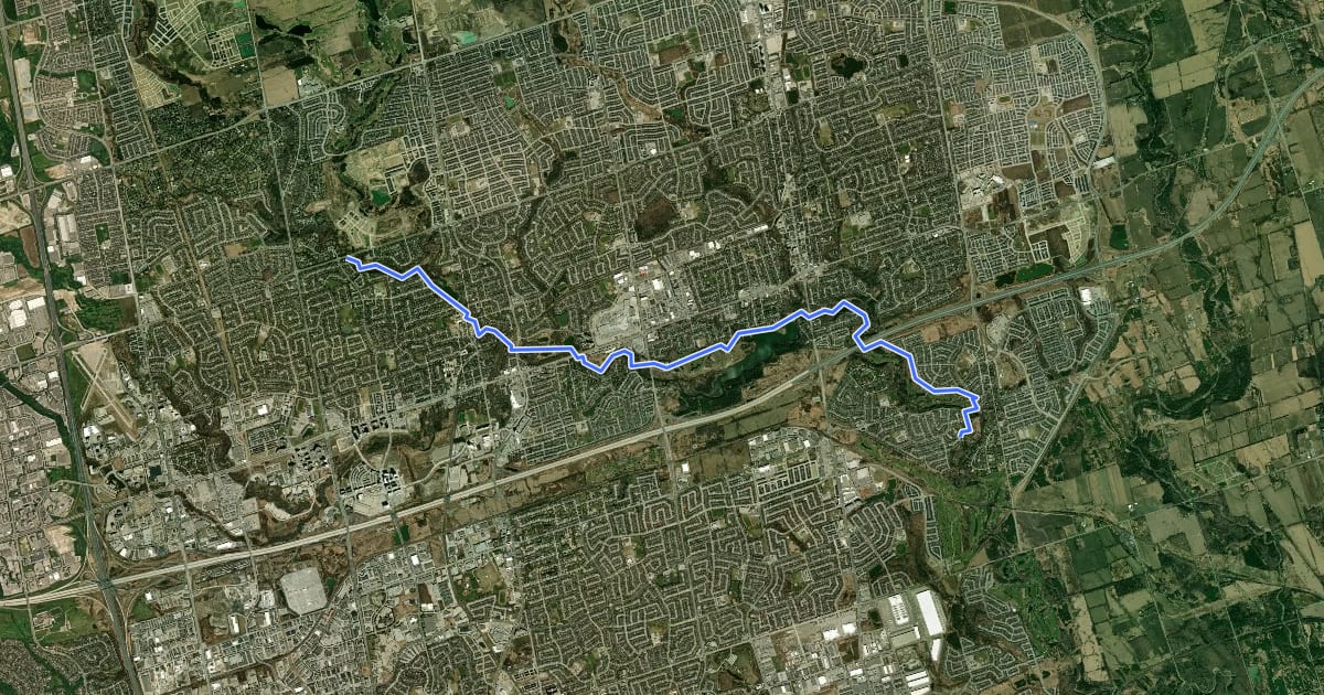 Маршрут Rouge Valley Trail на спутниковом снимке