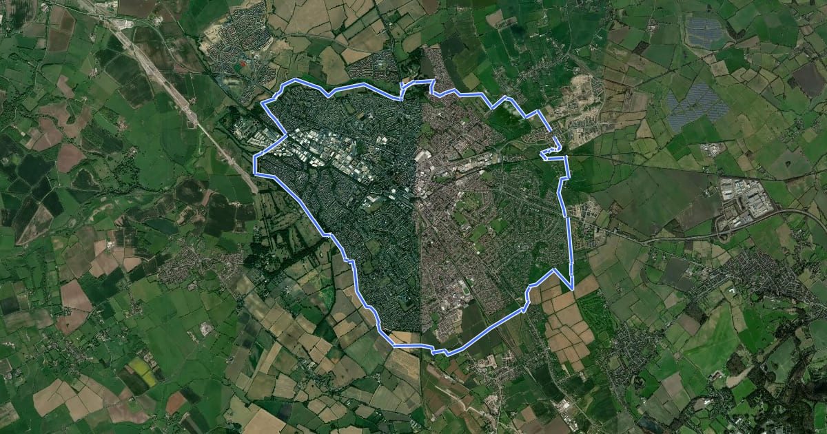 Маршрут Round Aylesbury Walk на спутниковом снимке