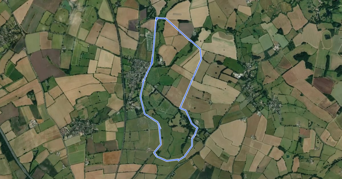 Маршрут Round Cropredy Walk на спутниковом снимке