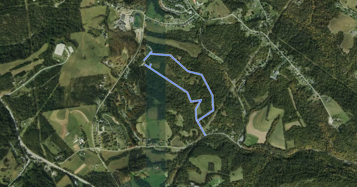 Маршрут Round Hill - Red Loop на спутниковом снимке