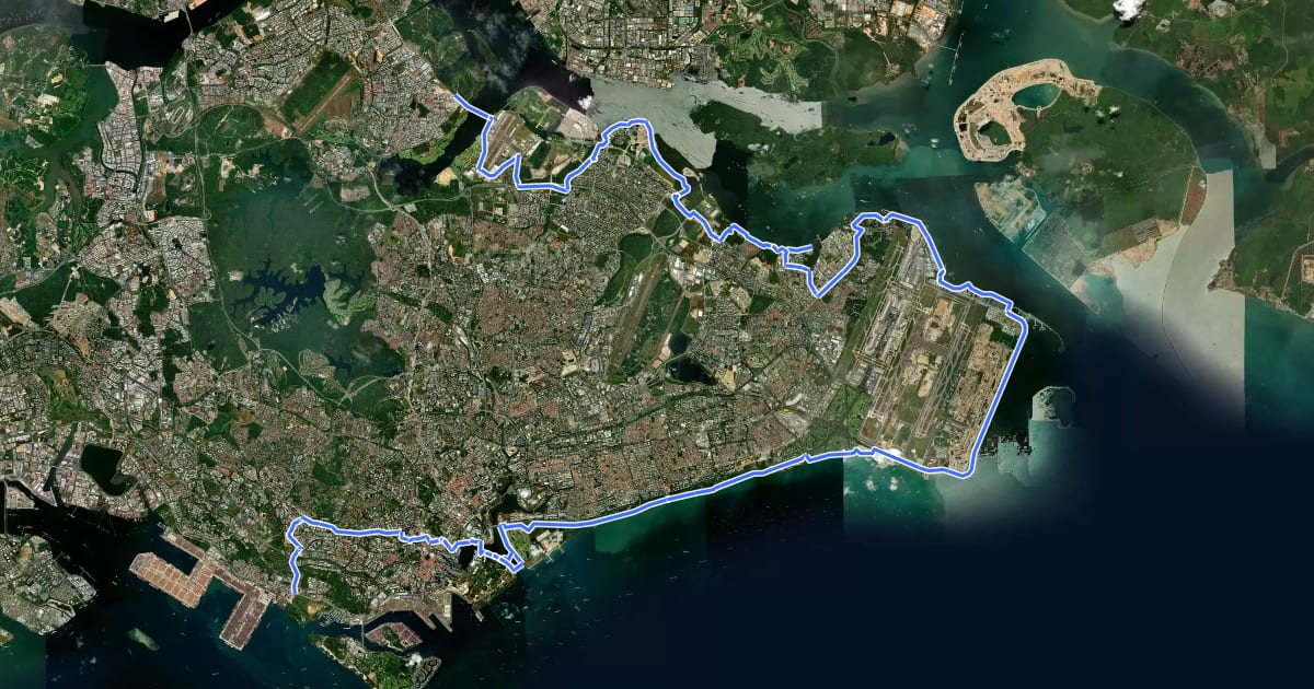 Маршрут Round Island Route на спутниковом снимке