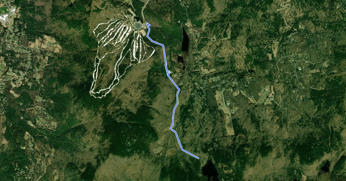 Маршрут Round Pond Trail на спутниковом снимке