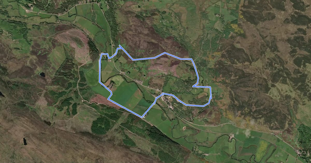Маршрут Round Rogart Path на спутниковом снимке