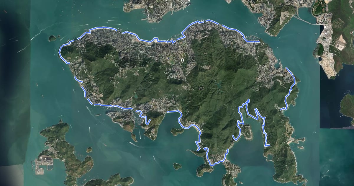 Маршрут 活力環島長廊 Round-the-Island Trail на спутниковом снимке