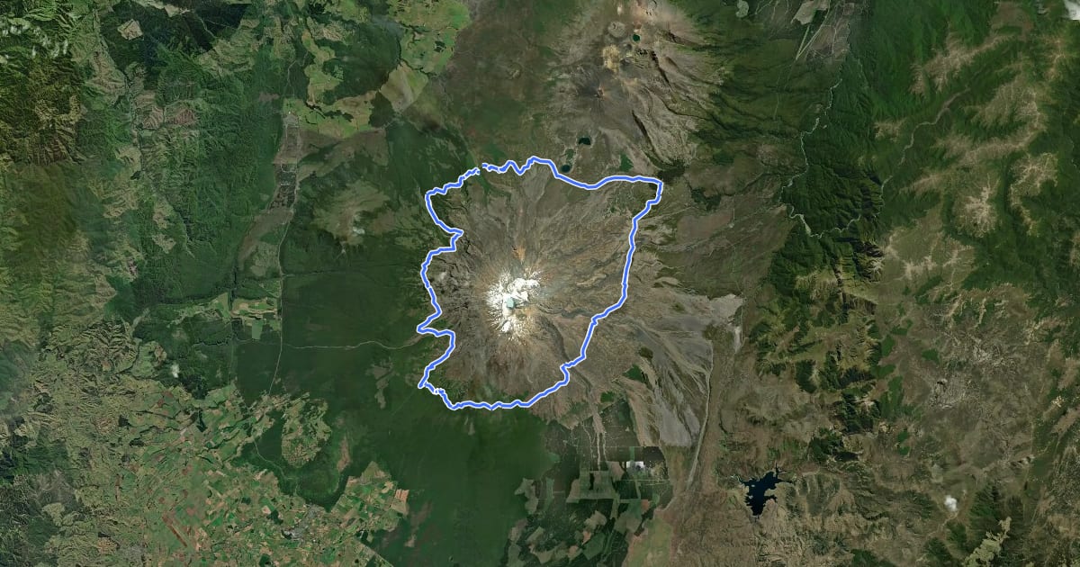 Маршрут Round The Mountain Track на спутниковом снимке