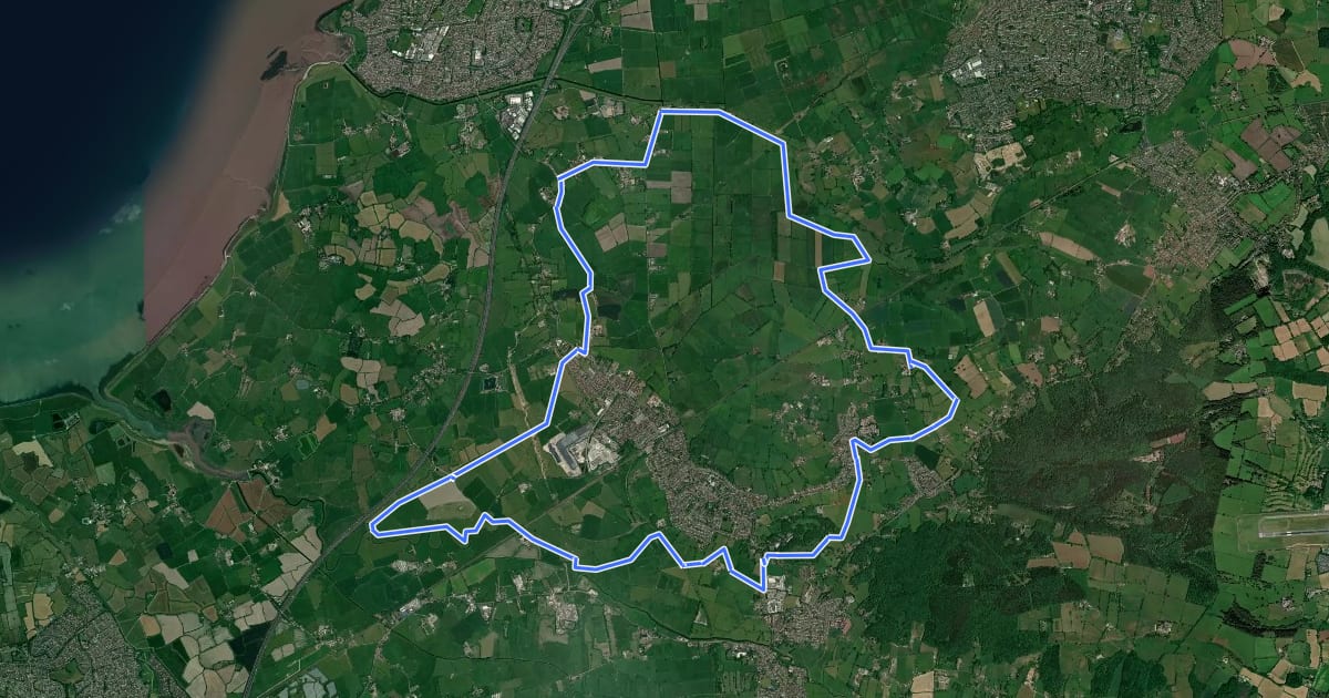 Маршрут Round Yatton Walk на спутниковом снимке