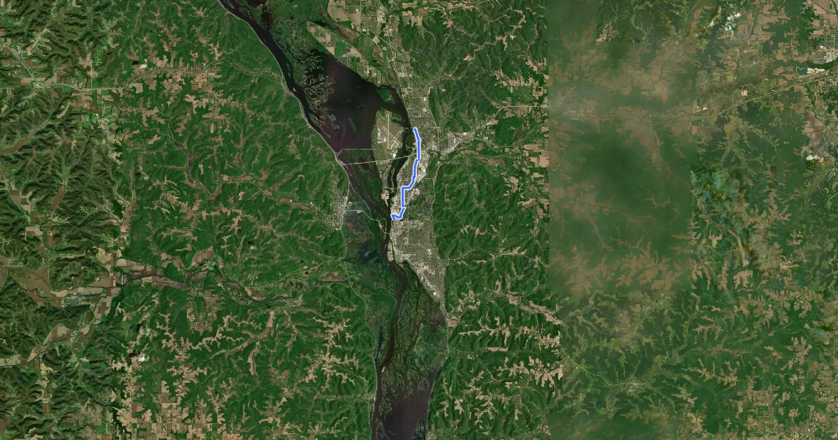 Маршрут Route 1 на спутниковом снимке