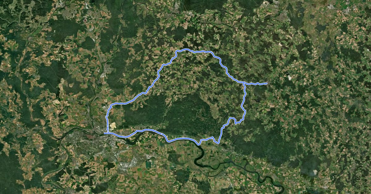 Маршрут Route 1: Durch den Vorwald на спутниковом снимке