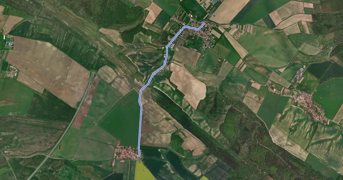 Маршрут Route 10-11 Oberheldrungen-Hemleben на спутниковом снимке