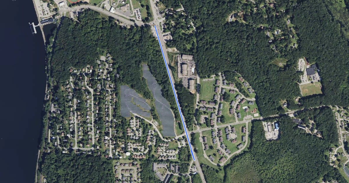 Маршрут Route 12 Sidepath на спутниковом снимке