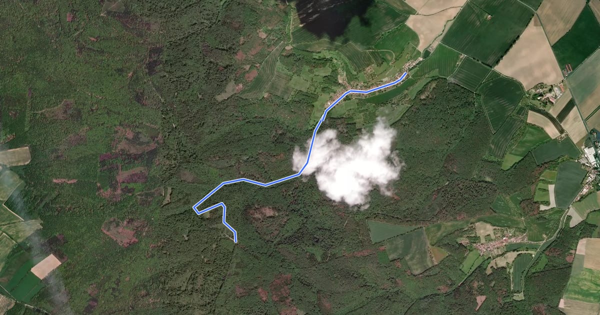 Маршрут Route 13-14 (Langenroda-Wetzelshain) на спутниковом снимке