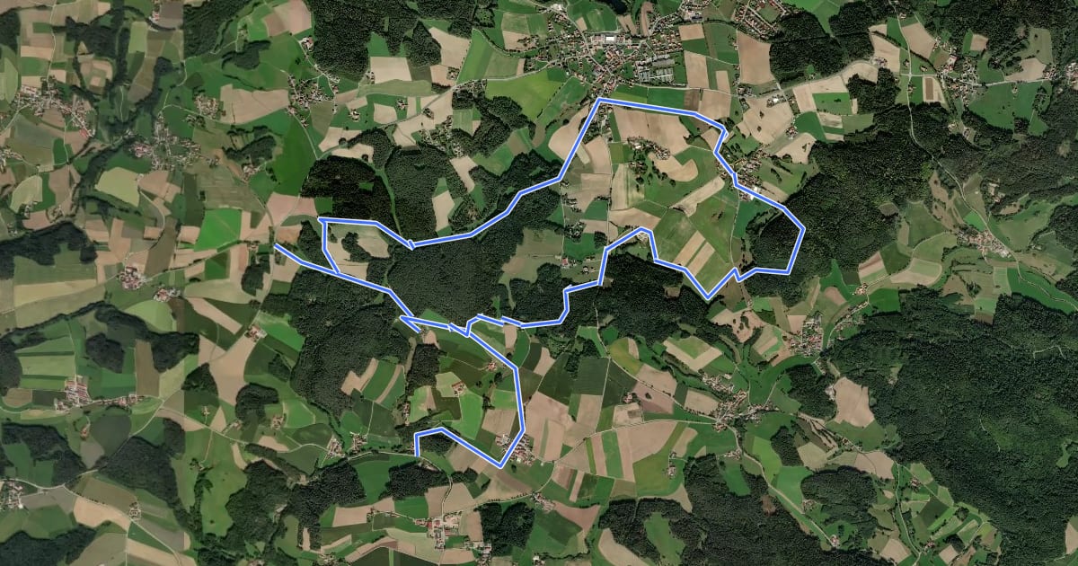Маршрут Route 145: Pfaffenöder Rundweg на спутниковом снимке
