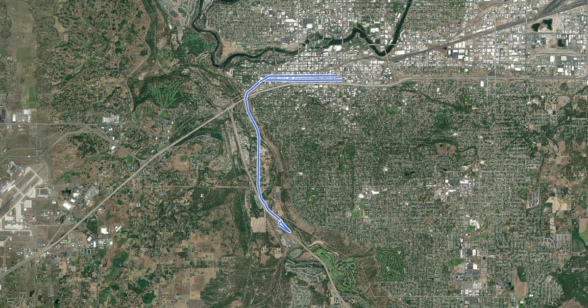 Маршрут Route 195 на спутниковом снимке