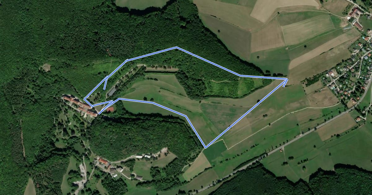 Маршрут Route 2 (Sonderkrankenhaus Alland) на спутниковом снимке