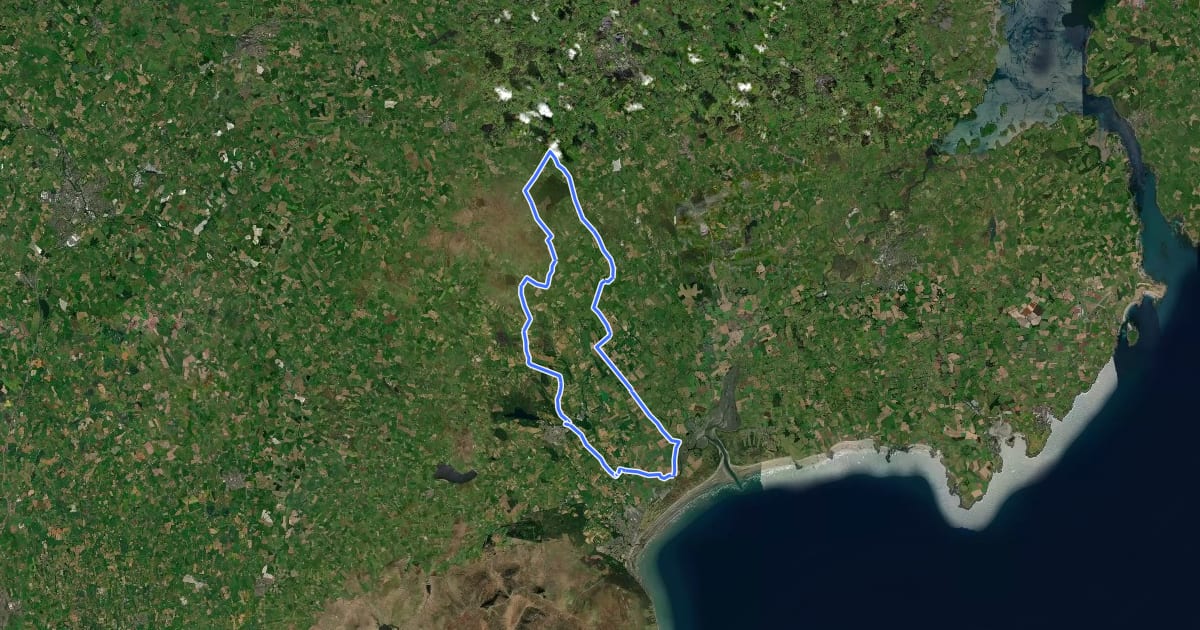 Маршрут Route 2 - The Slieve Croob Route на спутниковом снимке