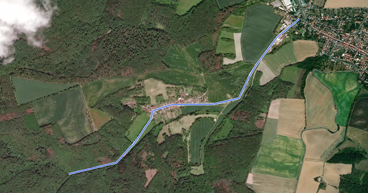 Маршрут Route 21-22 Wiehe на спутниковом снимке