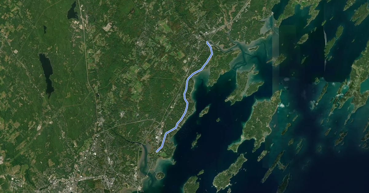 Маршрут Route 88 Bike Route на спутниковом снимке