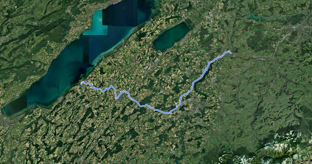 Маршрут Route de l'ancien régime Bernois на спутниковом снимке
