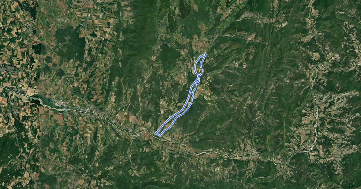 Маршрут Route de la Gervanne на спутниковом снимке