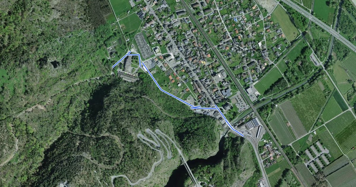 Маршрут Route des Diligences на спутниковом снимке