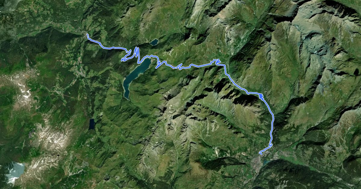Маршрут Route des Grandes Alpes à vélo, étape 4, Beaufort-sur-Doron / Bourg-Saint-Maurice на спутниковом снимке