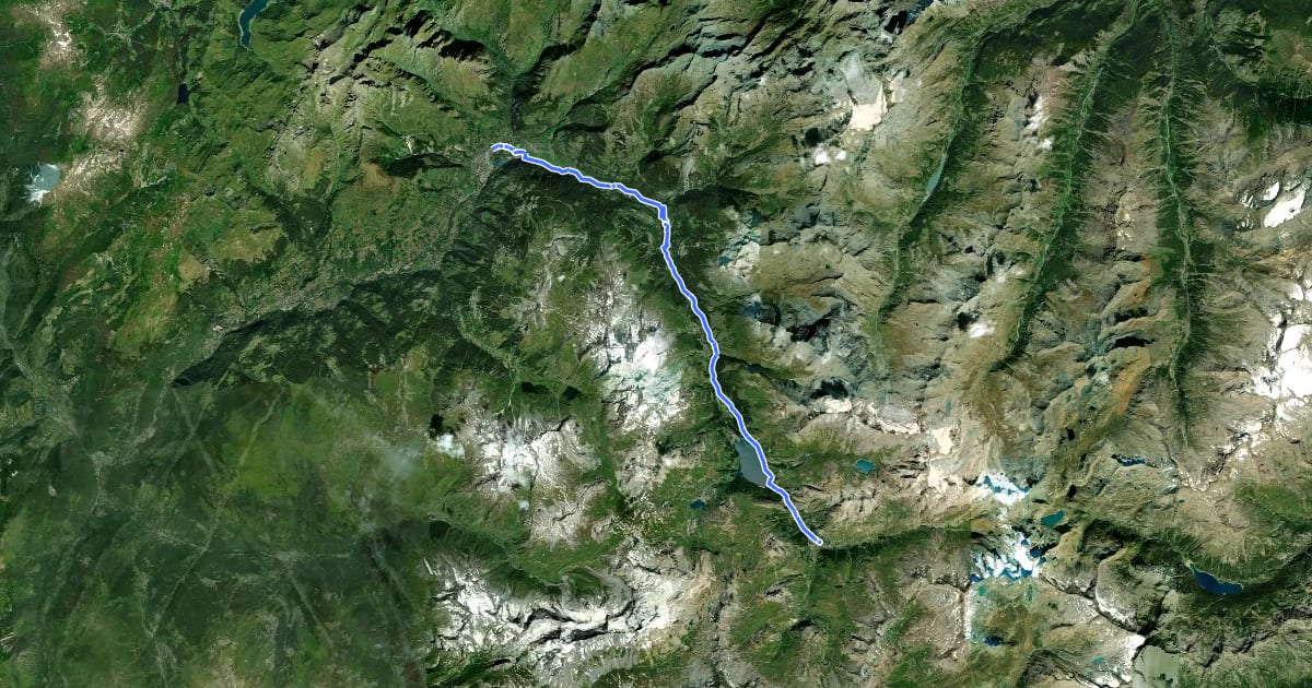 Маршрут Route des Grandes Alpes à vélo, étape 5, Bourg-Saint-Maurice / Val d'Isère на спутниковом снимке