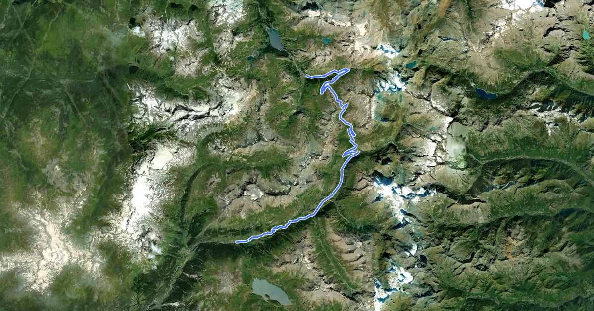 Маршрут Route des Grandes Alpes à vélo, étape 6, Val d'Isère / Val-Cenis на спутниковом снимке