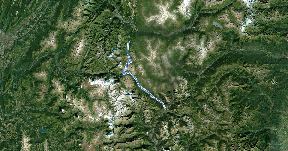 Маршрут Route des Grandes Alpes à vélo, étape 8, Valloire / Briançon на спутниковом снимке