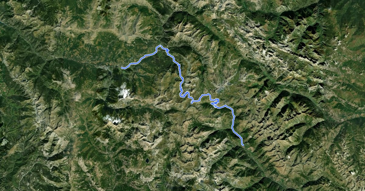 Маршрут Route des Grandes Alpes à vélo, variante Barcelonnette / Saint-Etienne-de-Tinée на спутниковом снимке