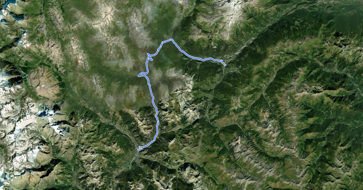 Маршрут Route des Grandes Alpes à vélo, variante Oulx / Briançon на спутниковом снимке